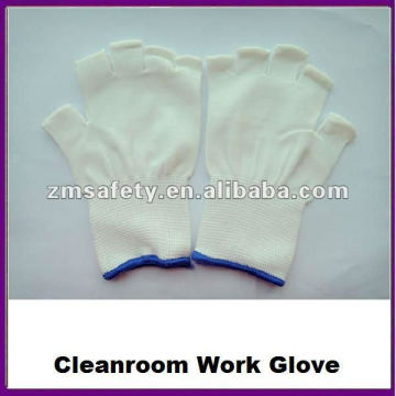 Guantes de trabajo de medio punto de nylon sin costuras de medio dedo ZMR424